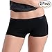COMFORTABLE CLUB Women's Modal Microfiber Boyshorts Panties Underwear 2-Pack (Jet Black, M)