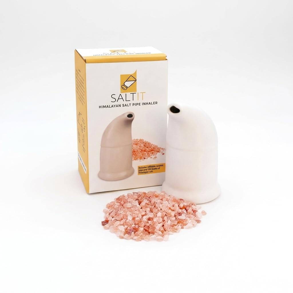 SALTIT Original Himalayan Salt Pipe with Natural Himalayan Pink Salt Crystals, Standard Size, Compact Design, Refillable, Additive Free
