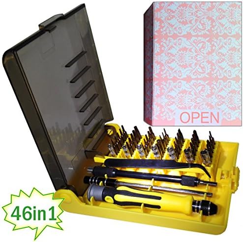 QUIET 46 Piece Precision Screw Driver Set Magnetic Tool Repair Kit, Professional Repiar Phone,Tablet PC, Laptop Pad ,Watch &amp; DIY Etc Electronics Repair Tool Kit