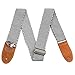 Guitar Strap Vintage Tweed 100% Cotton & Suede Leather Ends Strap with Pick Pocket For Bass, Electric & Acoustic Guitars (Black/Gray)