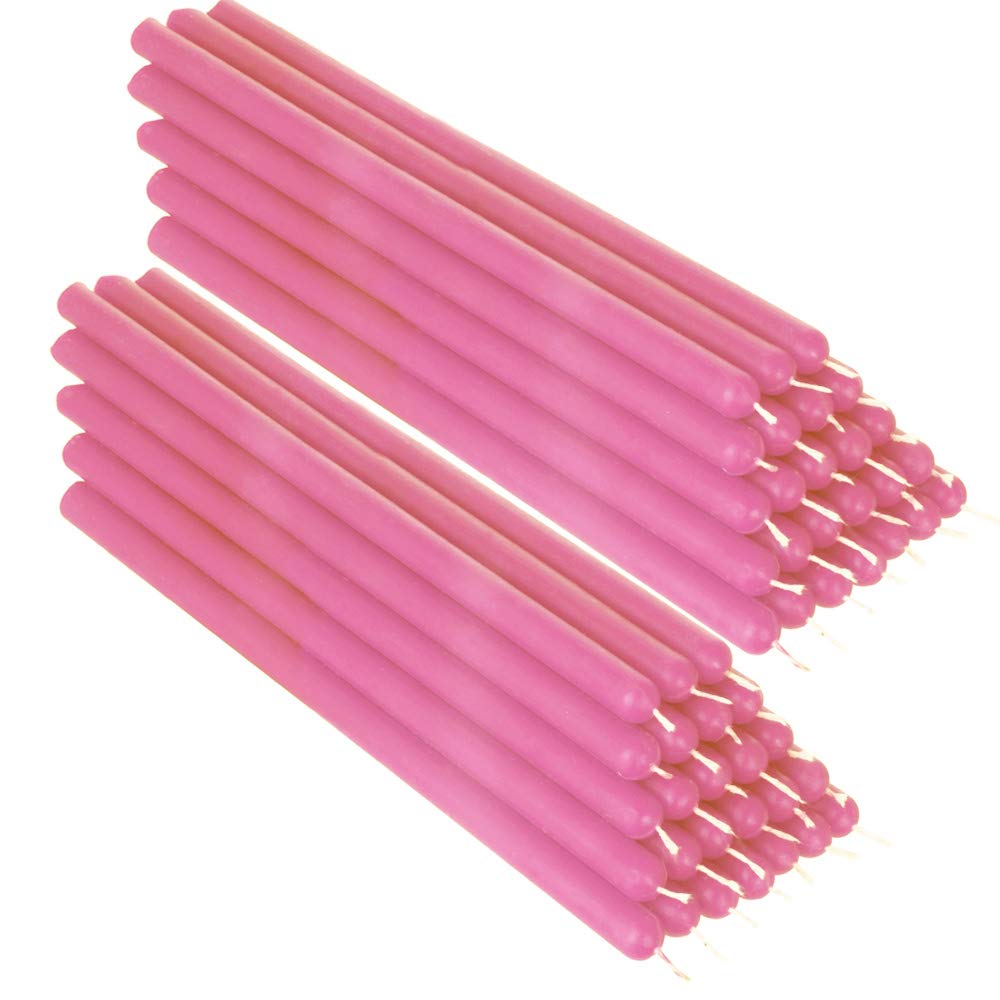 NKlaus 50x Rose Beeswax 21cm sootfree Handmade Table Candle Ritual Candle drip Candles 36348