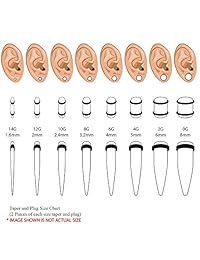 Juego de dilatadores de oreja BodyJ4You de 32 unidades con tapones, de mármol y acrílico, calibres 14 G-0 G, 16 pares.