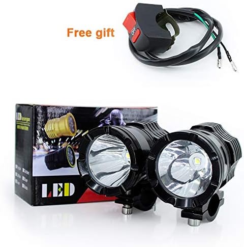 LED Motorcycle Bicycle Headlight Fog Lights Bulb DRL lamp for Suzuki Honda Yamaha BMW KTM Peugeot Harley Piaggio Kawasaki Hero (Army Green)