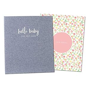 Peachly Minimalist Baby Memory Book For Girls Milestone Keepsake Journal | First Five Years Baby Girl Memory Book | Baby…