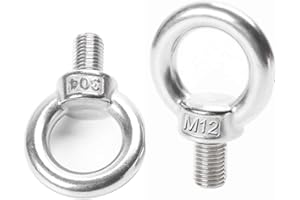 OLIREXD M12 304 Stainless Steel Screw Rings Eyebolt 2PCS