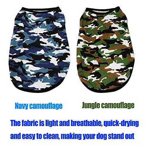YAODHAOD Pet Vest, Puppy and cat Clothes, Chihuahua Camouflage Cotton Vest T-Shirt Doggy Shirts Apparel for Small Dogs Medium Dog (XL, Camouflage) - Thumbnail 3