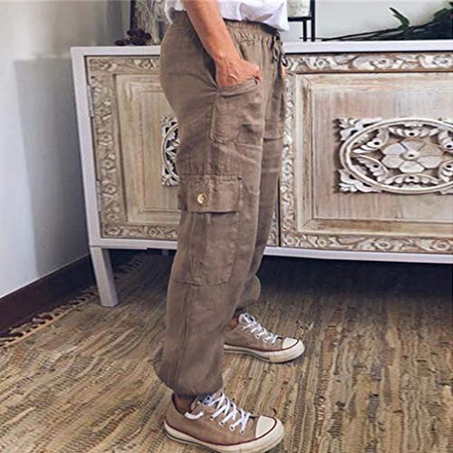 CCatyam Plus Size Pants for Women, Trouser High Waist Legging Solid Sexy Loose Casual Fashion Brown - Thumbnail 5