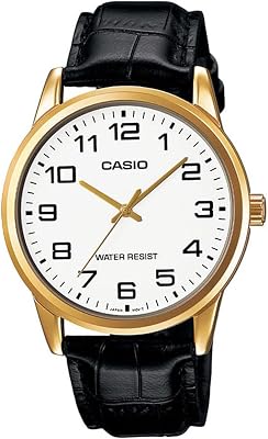 Herren-Armbanduhr Analog Quarz Leder MTP-V001GL-7