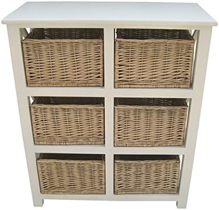 Amari Leisure Gloucester Large 6 Willow Basket Drawer Storage Unit