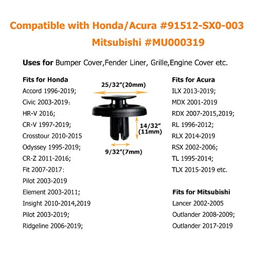 Dr.Roc Replacement for Bumper Clips Fender Liner Retainers Engine Cover