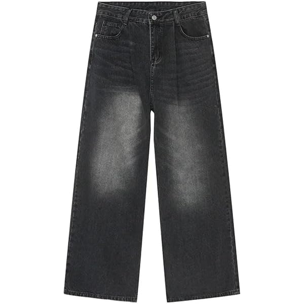 JEKE-DG Men's Wide Leg Baggy Streetwear Jeans Casual Loose