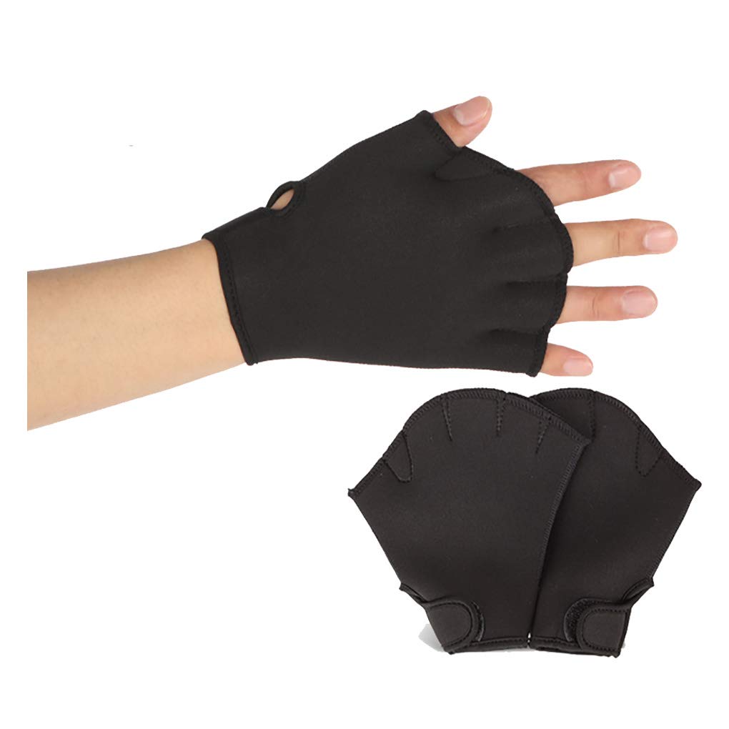 Aquatic Gloves 1 Pair Swimming Webbed Gloves Water Resistance Training Paddles Adult Adjustable Diving Hand Equipment Men Women Fitness Surfing Sports Hand Fins Swimmer Elastic Duck Web Hand Wear — image 1