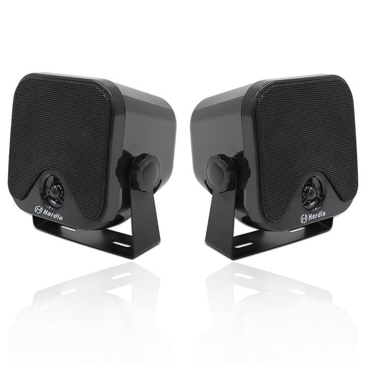 Herdio 120W Outdoor Speakers Waterproof - 4 Inches Marine Grade Mount Speakers For Home, Boat, Poolside, Patio, Indoor Outdoor