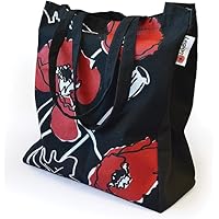 THE ROYAL CANADIAN LEGION POPPY CANVAS SHOPPING TOTE BLACK