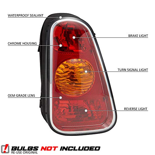 Driver Side Tail Light For Mini Cooper Hatchback 2002-2004 | Replacement Compatible With Part # MC2800101, 63216935783