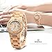 GBlife Bewell ZS-100BL Women Wooden Quartz Watch Metal Case Retro Wrist Watch (MAPLE WOOD)