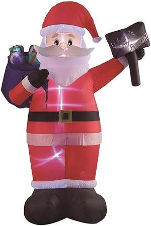 Amazon Com 8ft Inflatable Santa With Sign And Gift Bag Indoor