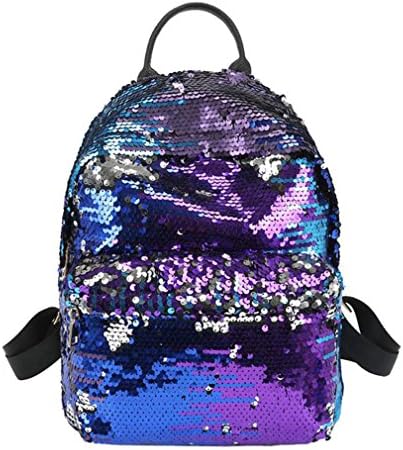 Walkroa Sequins Backpacks Teenager Girls PU Bling Backpack Glitter Travel Shoulder Bags
