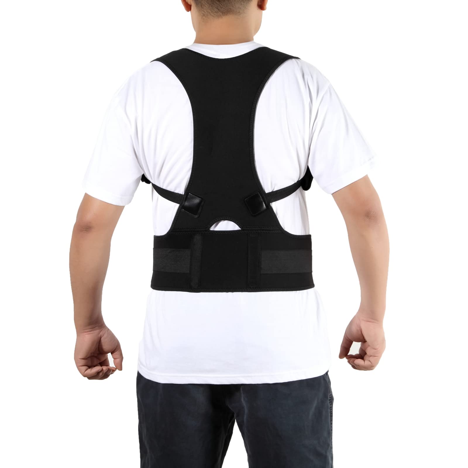 emlstyle Back Brace for Posture Support for Women and Men, Lumbar Shoulder Posture Correction,Shoulder Straps for Back (L)