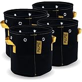 BudTrainer BudPots for Optimal Plant Growth | 3 Gallon Fabric Pots (11.3L) | 4-Pack | Metal Reinforced Rim - Sturdy & Never C