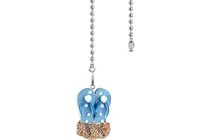 OMYZERO 12 Inch Blue Beach Shoes Ceiling Fan Pull Chain Extender with Ball Chain Connector, Pull Chains for Ceiling Fans and Lights, Decorative Fan Pull Chain Pendant Extension