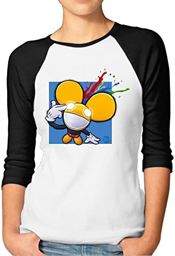 FOODE Women's Deadmau5 Deadmouse Mashup 3/4 Sleeve 100% Cotton Baseball Tee/T Shirts