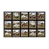 Headin' Home Blocks 36 In. Panel Black Fabric