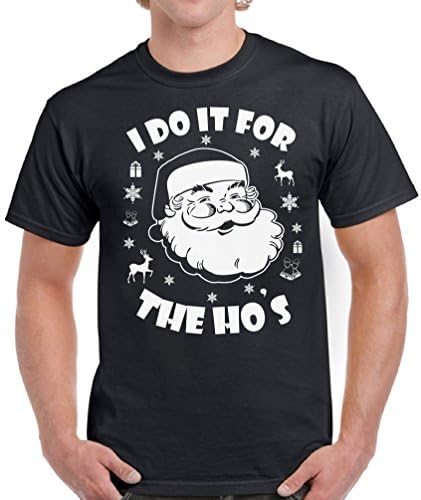 Vizor Men's I Do It The Hos Shirt I Do It The Hos T Shirt Funny Santa Shirts Santa Claus Ho Ho Ho Xmas Gifts