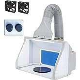 OPHIR Double Fans Airbrush Spray Booth Kit Portable Airbrush Paint Booth with Filter LED Lights and Adjustable Knobs for Mode