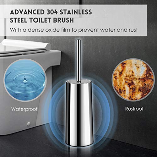 Homemaxs Toilet Brush and Holder【2020 Upgraded】, 304 Stainless Steel Toilet Brush with Long Hand - //coolthings.us