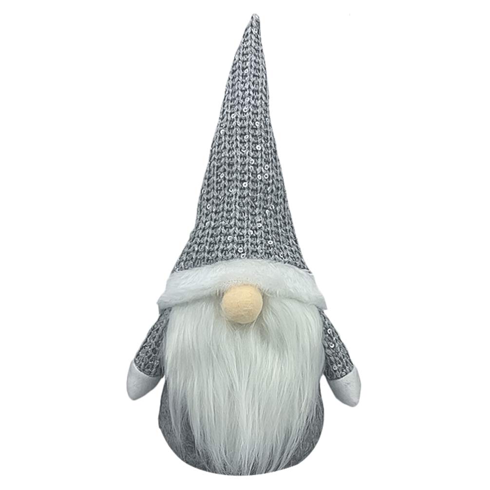 Amosfun Christmas Plush Gnomes Swedish Tomte Santa Elf Ornaments For Home Holiday Christmas Decorations Gifts (Grey)