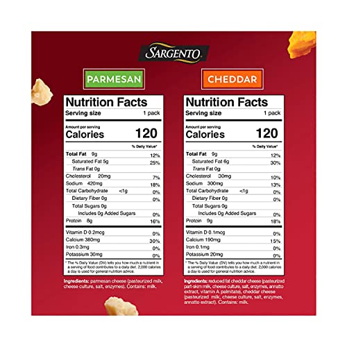 SARGENTO® 100 Cheese Crisps Variety Pack, Parmesan and Cheddar, 10
