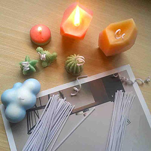 300 Piece 5 Inch Candle Wicks with Sustainers Tabs, Magnoloran Pre-Waxed Cotton Candle Wicks with Low Smoke Design, Versatile DIY Candles Wickes for Soy, Paraffin & Beeswax Candle Making,