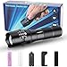 Ustopfiire Tactical LED Flashlight A100 Kit -TC1200 High Lumens Small Waterproof Flashlights - Zoomable Adjustable Focus 5 Modes Portable Flash Lighting Torch with Rechargeable 18650 Battery & Charger