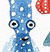 Squid Octopus Art Print Colorful Fish Ocean Sea Life Inspiration Watercolor Wall Art Cute Serene Underwater Landscape Wall Decor Marine Tropical Theme Child's Room Home Decor 8 x 10 Inch