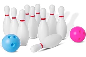 Shonoppy Kids Bowling Set, Toddler Bowling Set with 10 Classical Bowling Pins and 2 Plastic Balls, Suitable as Toy Gifts, Early Education, Indoor Outdoor Bowling Games Toys for Toddlers 3-15 Years Old