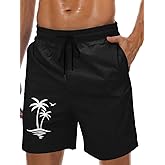 Men's Swim Trunks Hawaiian Bathing Mesh Lining Suit Swimsuits Beach Shorts with Pockets