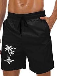 Lzzidou Men's Swim Trunks 9 Inch Inseam Bathing