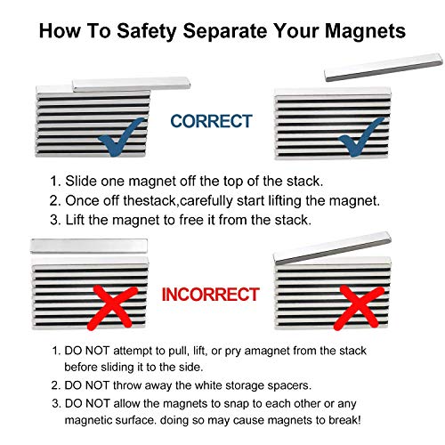 Strong Neodymium Bar (50 Pack) 2X Stronger, 2X Thicker
