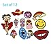 Trasfit 12 Pieces Iron on Patch Embroidered Applique DIY Decoration Patch Set Sew on Patch for Jeans, Clothing, Bags