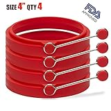 LUXEHOME BPA Free Silicone Egg &Pancake Slip Rings Poacher Pancake Set of 4 Diameter 10cm