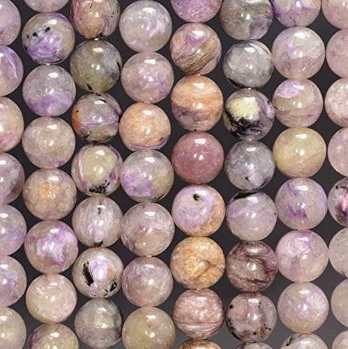 7-8MM Genuine CHAROITE Gemstone Grade A Round Loose Beads 7.5''