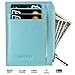 MEKU RFID Blocking Leather Card Holder Men Slim Card Cover Thin Card Case with 8 Card Slots + Zipper Pocket For Cash Blue