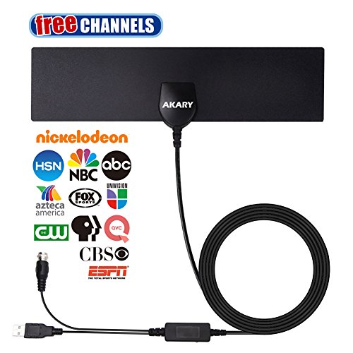 AKARY TV Antenna, Digital Antenna for HDTV with Amplifier Signal Booster 50 Miles Range Reception Indoor Antenna Freeview Local Channels [2018 NEWEST VERSION] - Thumbnail 7
