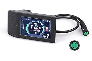 Varstrom 500C EBike Display: 2.2" Ebike Screen for BAFANG BBS01B BBS02B HD Mid Motor with 0-9 PAS Levels,UART Protocol EBike Computer Panel with 5PIN Female Circular Connector for Ebike Conversion Kit