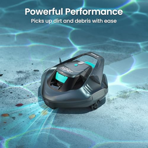 AIPER Seagull SE Cordless Robotic Pool Cleaner, Pool Vacuum Lasts 90 Mins, LED Indicator, Self-Parking, for Flat Above-Ground Pools up to 33 Feet - Gray