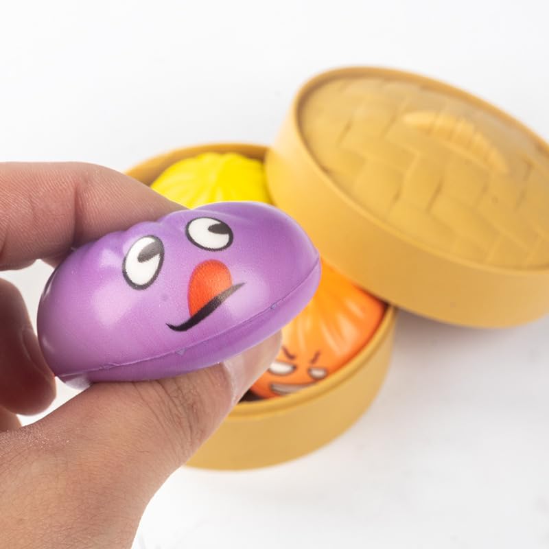 ORCHID M® 3 Pcs Sugar Glitter Dumpling Squishy,Bao Bun Squishy Dumling Mystery Box,Stress Relief Fidget Squeeze Toys for Boys Girls,Party Favors,Goodie Bags Fillers,Birthday Day Gifts（5*4）