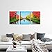 JoyArt - Red Trees Painting 4 Seasons Canvas Prints Artwork on Canvas Framed Wall Art for Home Decorations Wall Decor Ready to Hang 3pcs/Set