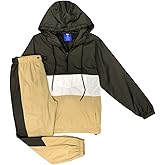 Men’s 2-Piece Quarter Zip Pullover Windbreaker Tracksuit Jogger Sports Mesh lined Outfit