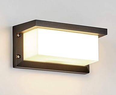 haofu 12w apliques de pared exterior led lampara de pared impermeable ip65 luz de aluminio iluminacion para balcon jardin porche camino patio